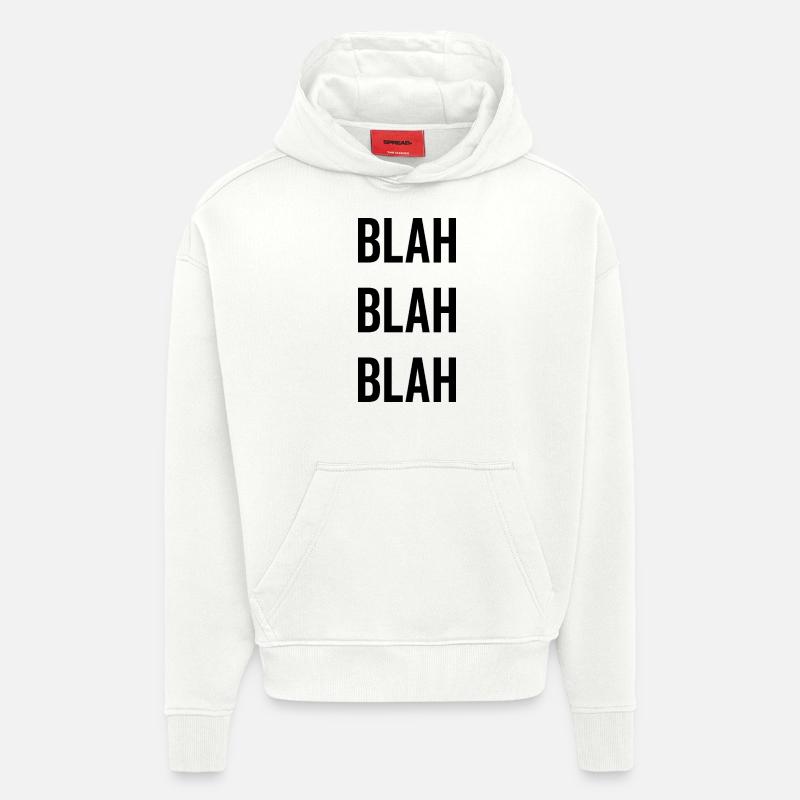 Bla Bla Bla - Sweat à capuche bio épais oversize fabriqué en UE - OFF WHITE
