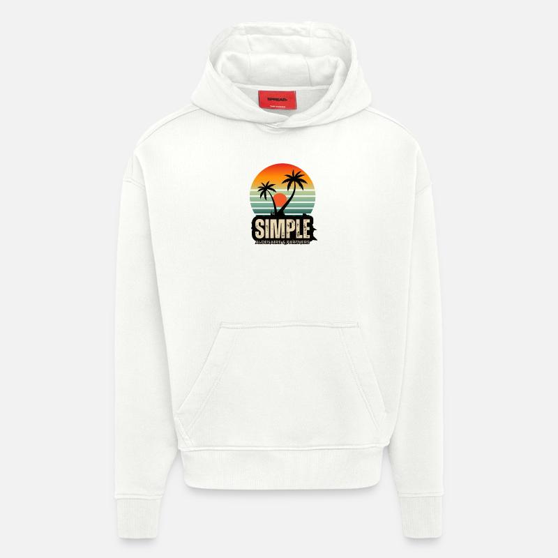 Coucher de soleil 4 - Sweat à capuche bio épais oversize fabriqué en UE - OFF WHITE