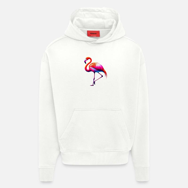 Flamant - Sweat à capuche bio épais oversize fabriqué en UE - OFF WHITE