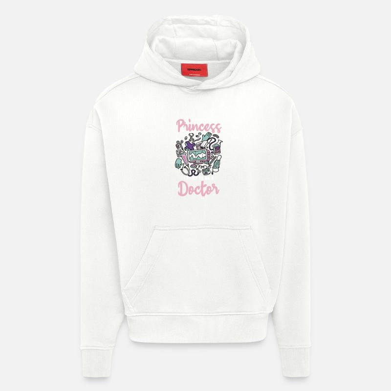 Forget Princess – Devenez médecin - Sweat à capuche bio épais oversize fabriqué en UE - OFF WHITE