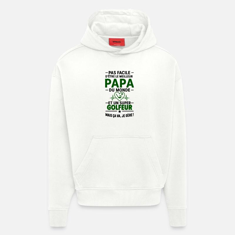 Herz + Golf – Super Papa Golfer - Hoodie- made by SPREAD  - OFF WHITE