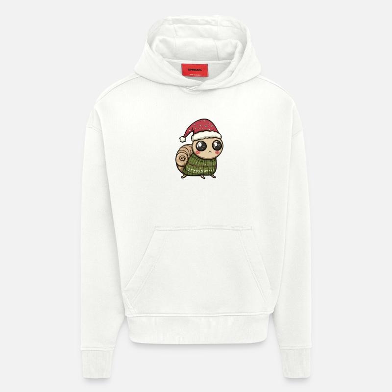 Noël de Noël Escargot - Sweat à capuche bio épais oversize fabriqué en UE - OFF WHITE