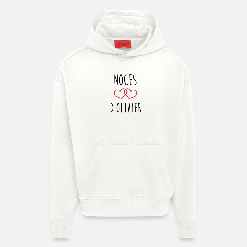 Noces d'Olivier 59 ans de mariage - Sweat à capuche bio épais oversize fabriqué en UE - OFF WHITE