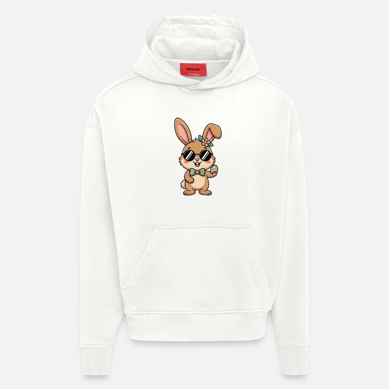 Easter Cool Easter Bunny Sunglasses - Hoodie- made by SPREAD  - OFF WHITE