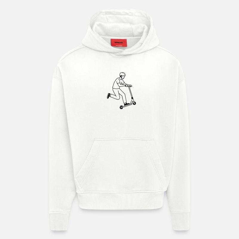 Trottinette cascade - Sweat à capuche bio épais oversize fabriqué en UE - OFF WHITE