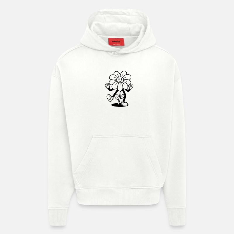 fleur - Sweat à capuche bio épais oversize fabriqué en UE - OFF WHITE