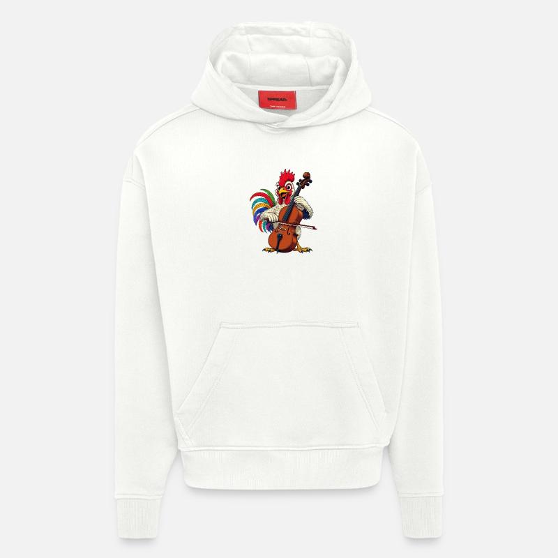 Hahn joue du violoncelle - Sweat à capuche bio épais oversize fabriqué en UE - OFF WHITE