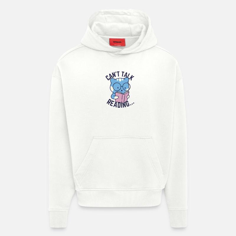 Ne pas parler, lire... - Sweat à capuche bio épais oversize fabriqué en UE - OFF WHITE
