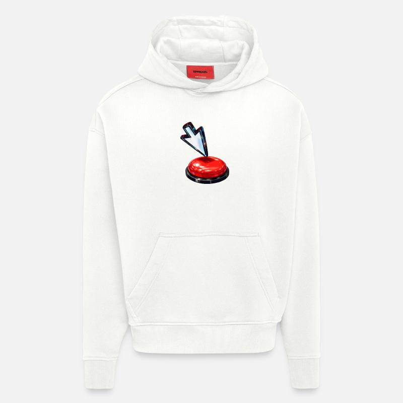 Down Arrow Button - Hoodie- made by SPREAD  - OFF WHITE