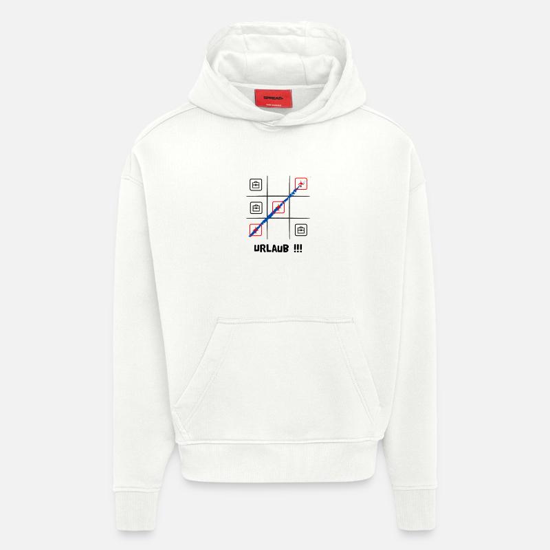 Tik tak to oder Käsekästchen, Urlaub oder Arbeit - Hoodie- made by SPREAD  - OFF WHITE