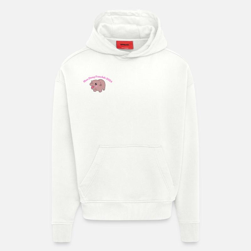 Moo Deng Fan Club - Sweat à capuche bio épais oversize fabriqué en UE - OFF WHITE