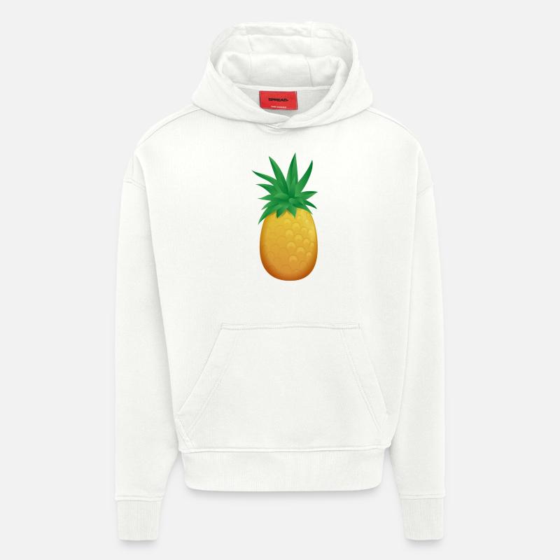 fruit d'ananas013 - Sweat à capuche bio épais oversize fabriqué en UE - OFF WHITE
