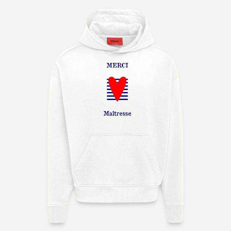 MAÎTRESSE. MERCI. MERCI MAÎTRESSE - Sweat à capuche bio épais oversize fabriqué en UE - OFF WHITE
