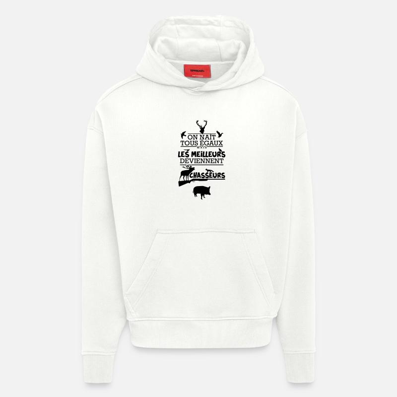 chasseur - Sweat à capuche bio épais oversize fabriqué en UE - OFF WHITE