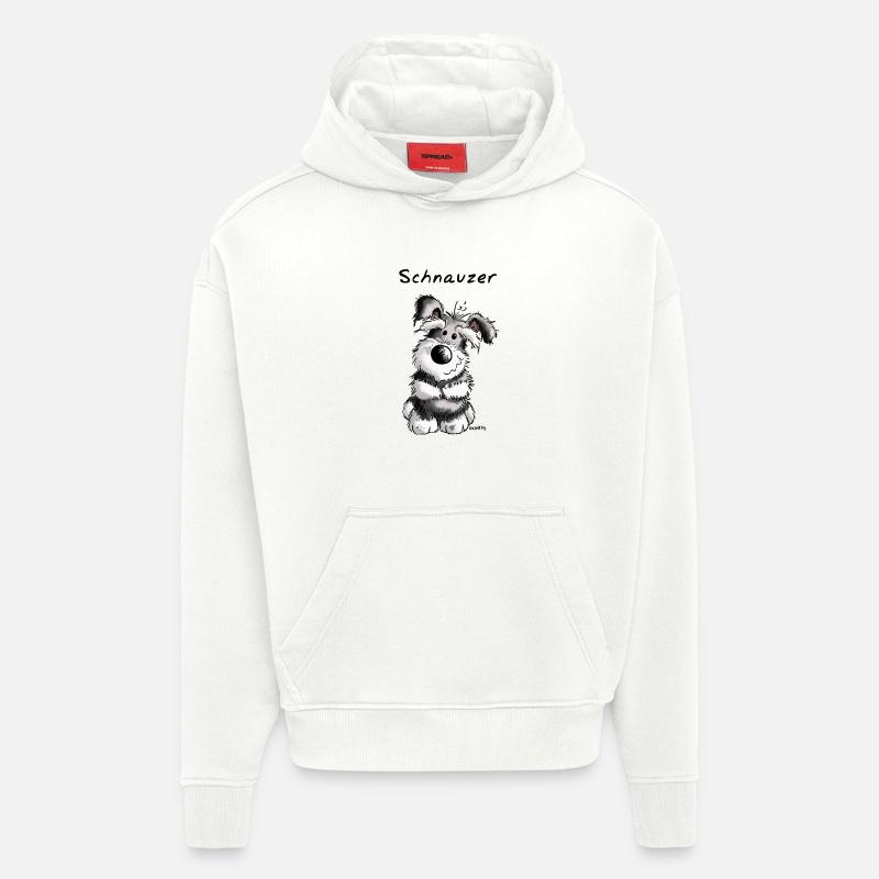 Bonne Schnauzer - Chien - chiot - cadeau - Sweat à capuche bio épais oversize fabriqué en UE - OFF WHITE