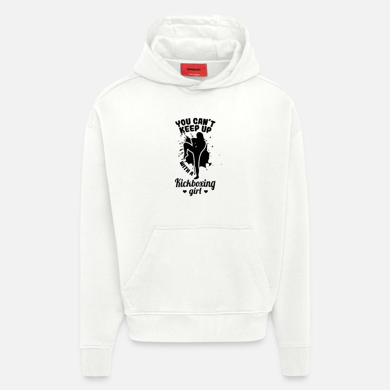 Kickboxeuse - Sweat à capuche bio épais oversize fabriqué en UE - OFF WHITE