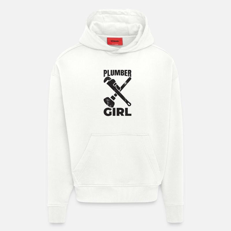 Klempner Mädchen - Hoodie- made by SPREAD  - OFF WHITE