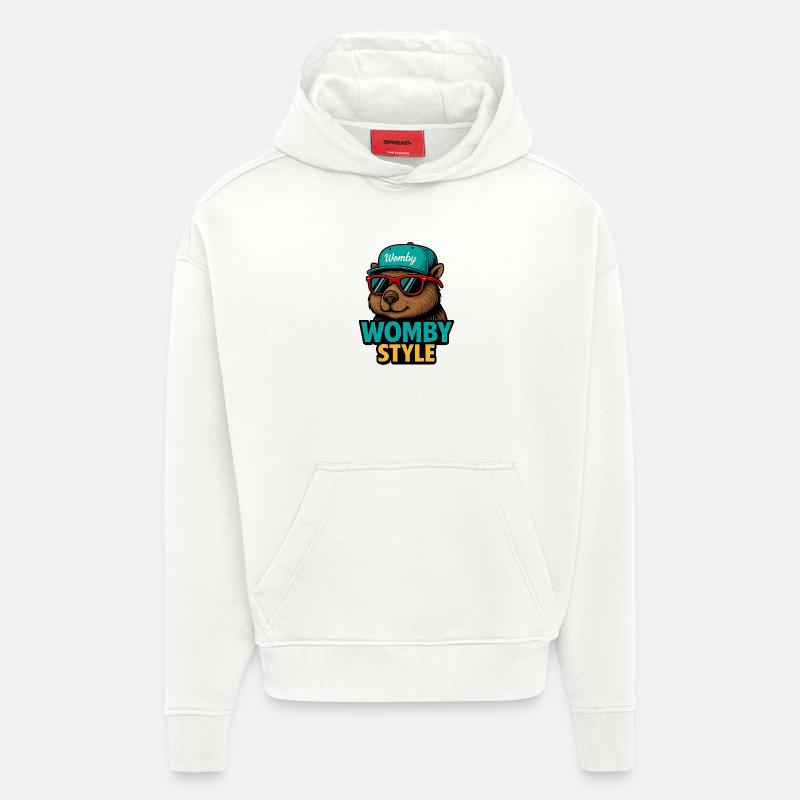 Womby Style Beaver with Sunglasses - Hoodie- made by SPREAD  - OFF WHITE