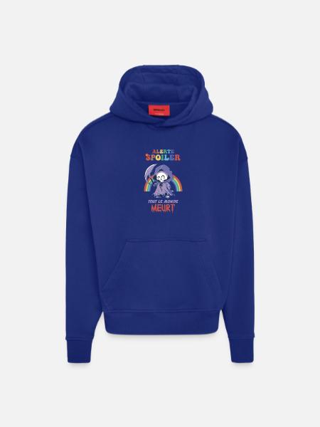 Spoiler alert, iedereen sterft Humor Cinema - Heavyweight oversized organic hoodie made in EU - OFF WHITE
