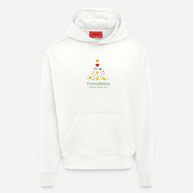 Treevolution Growing Joy - Sweat à capuche bio épais oversize fabriqué en UE - OFF WHITE