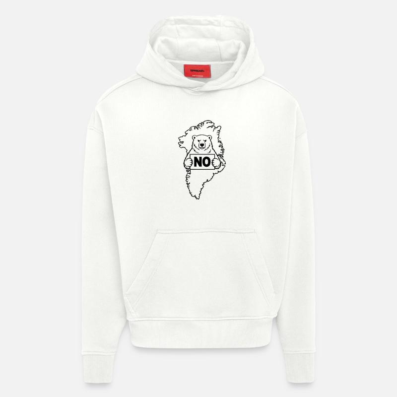 Le Groenland n’est pas à vendre - Sweat à capuche bio épais oversize fabriqué en UE - OFF WHITE