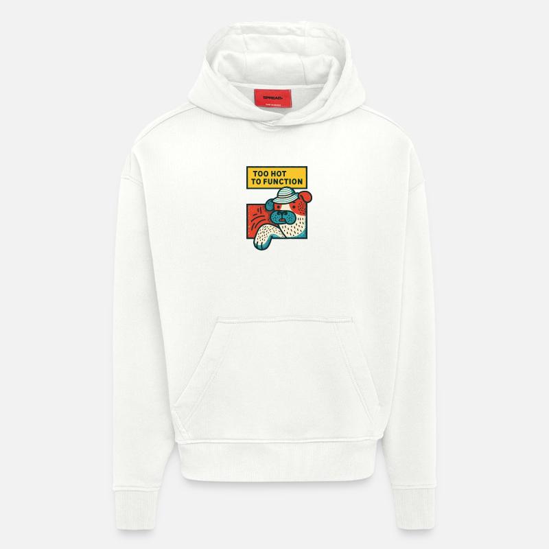 Too Hot to Function Bulldog - Hoodie- made by SPREAD  - OFF WHITE