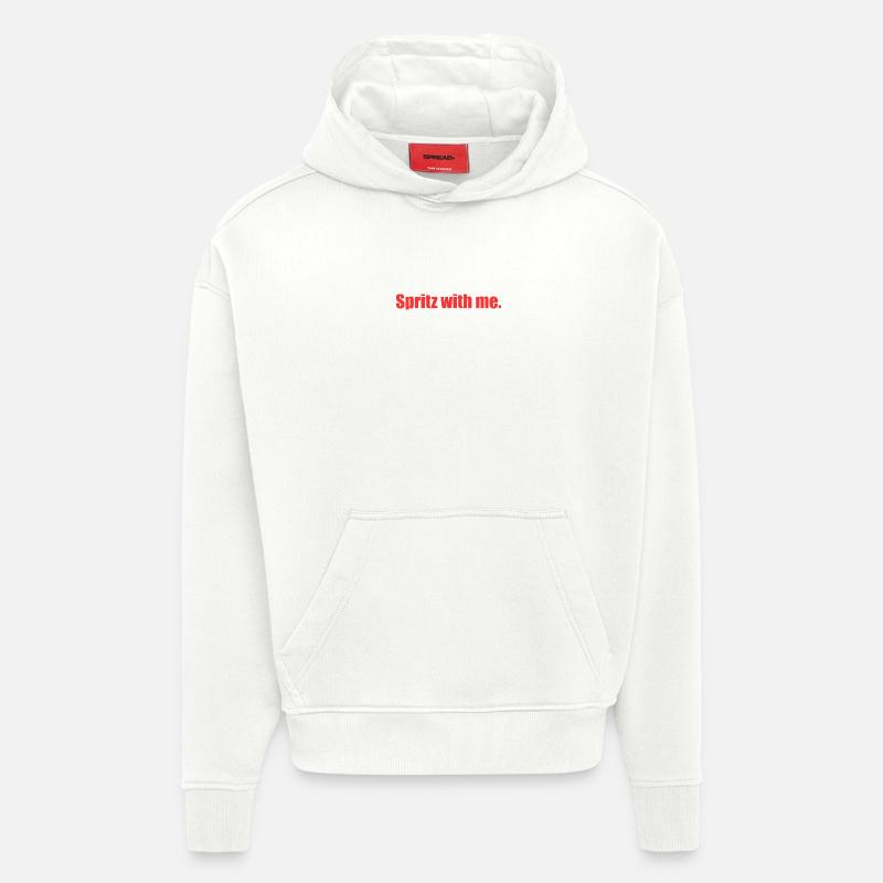 Spritz avec moi. - Sweat à capuche bio épais oversize fabriqué en UE - OFF WHITE
