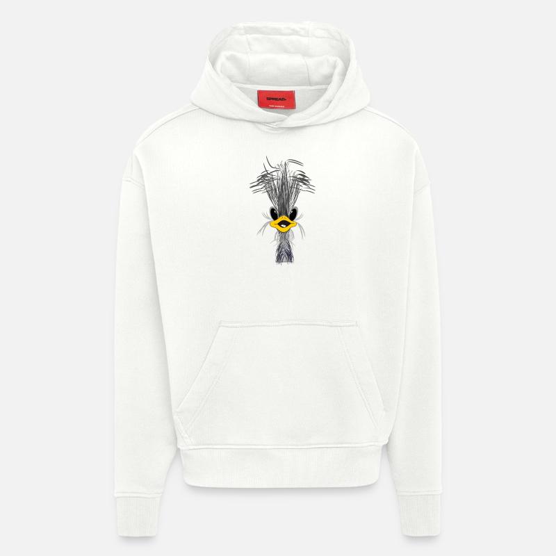 STRUZZO - Sweat à capuche bio épais oversize fabriqué en UE - OFF WHITE