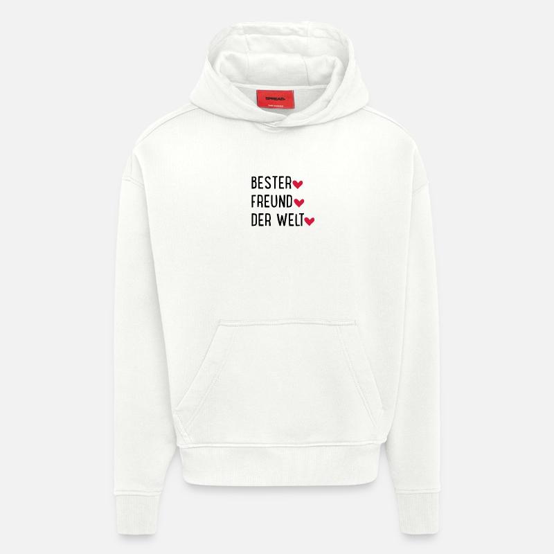 Meilleur ami du monde - Sweat à capuche bio épais oversize fabriqué en UE - OFF WHITE