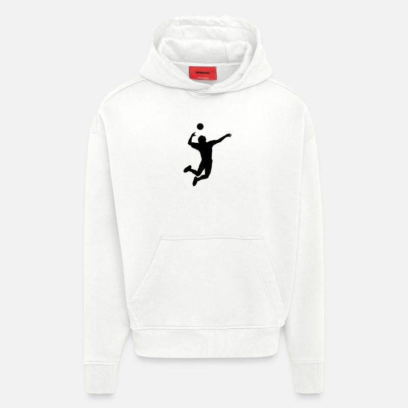 Volleyball gesprungen Schlag oder Service - Hoodie- made by SPREAD  - OFF WHITE