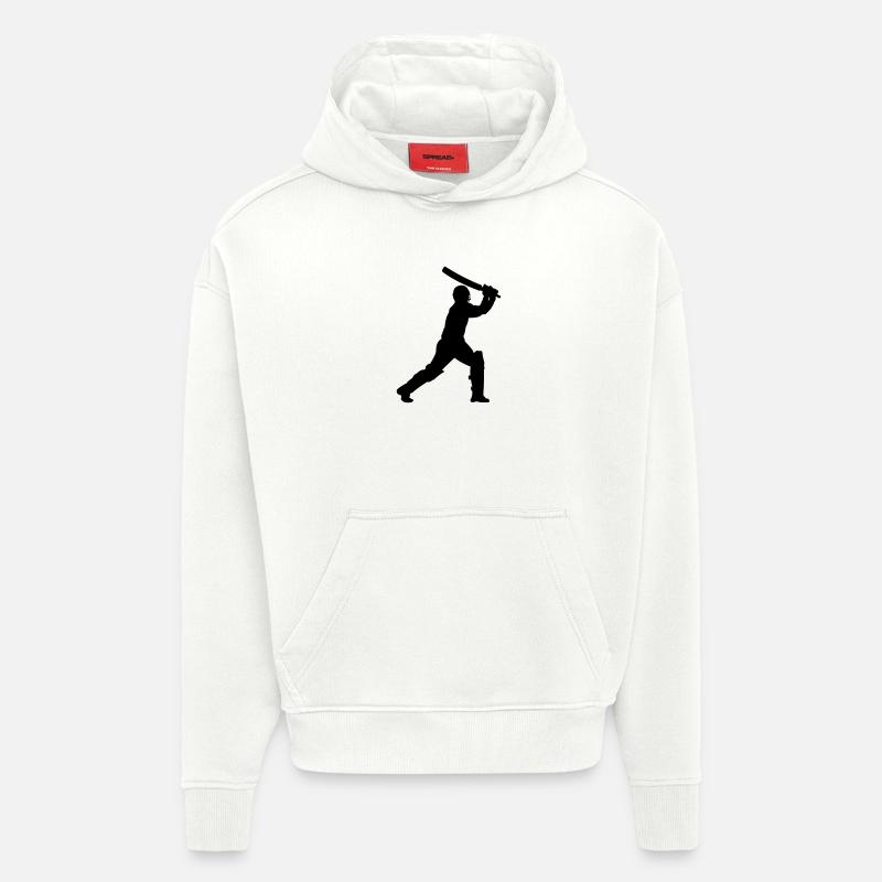 Image d’ombre de cricket - Sweat à capuche bio épais oversize fabriqué en UE - OFF WHITE