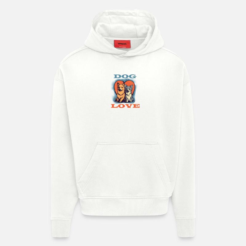 Amour de chien - Sweat à capuche bio épais oversize fabriqué en UE - OFF WHITE