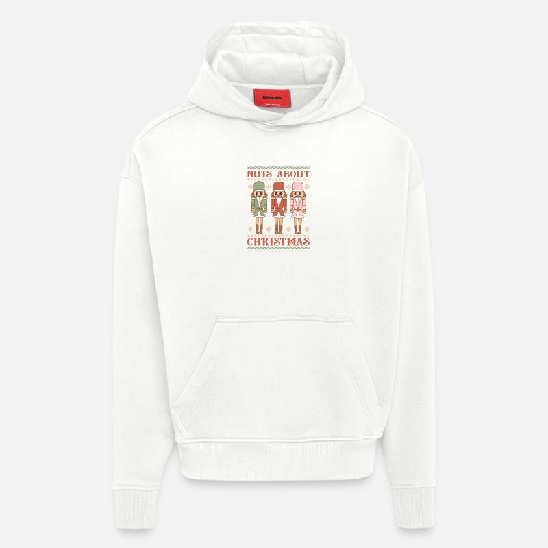 Pull de Noël moche - Sweat à capuche bio épais oversize fabriqué en UE - OFF WHITE