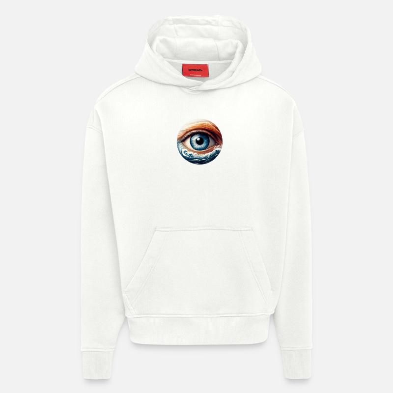 L’œil de marée - Sweat à capuche bio épais oversize fabriqué en UE - OFF WHITE