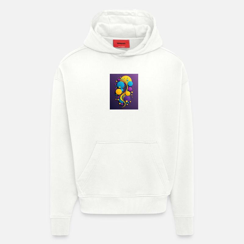 Farbkugeln und Wirbel - Hoodie- made by SPREAD  - OFF WHITE