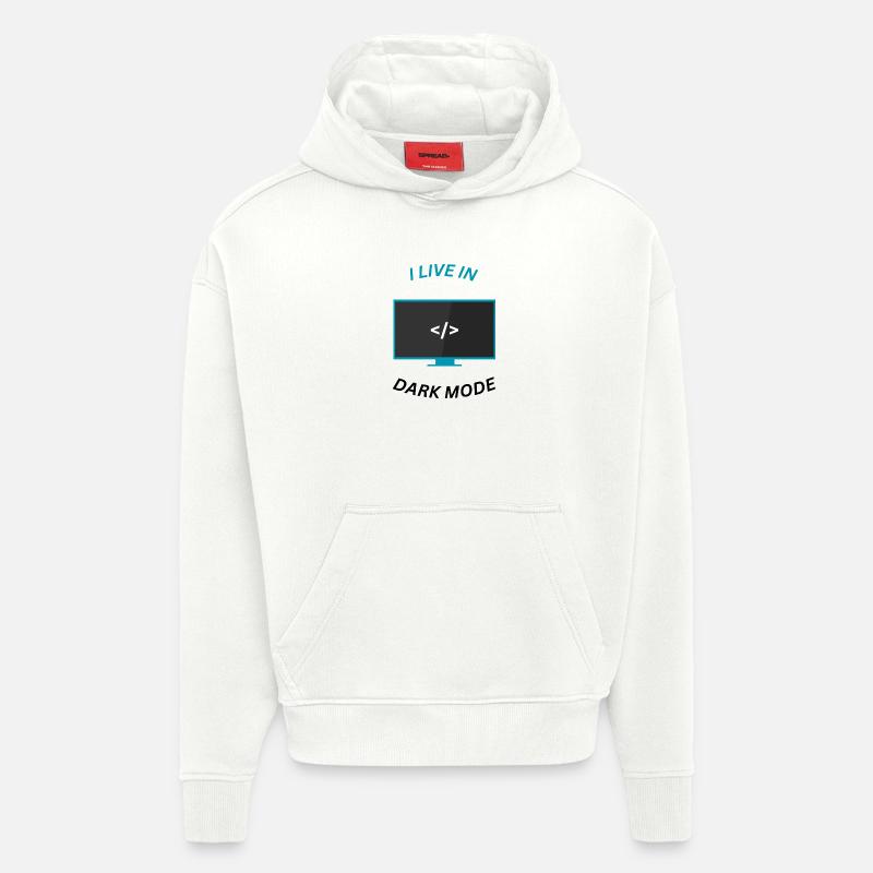 Programmeur Motivation Design - Sweat à capuche bio épais oversize fabriqué en UE - OFF WHITE