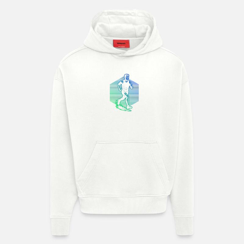 Graphismes de course pour les courses - Sweat à capuche bio épais oversize fabriqué en UE - OFF WHITE