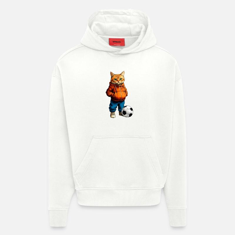 Fussballer Katze - Hoodie- made by SPREAD  - OFF WHITE