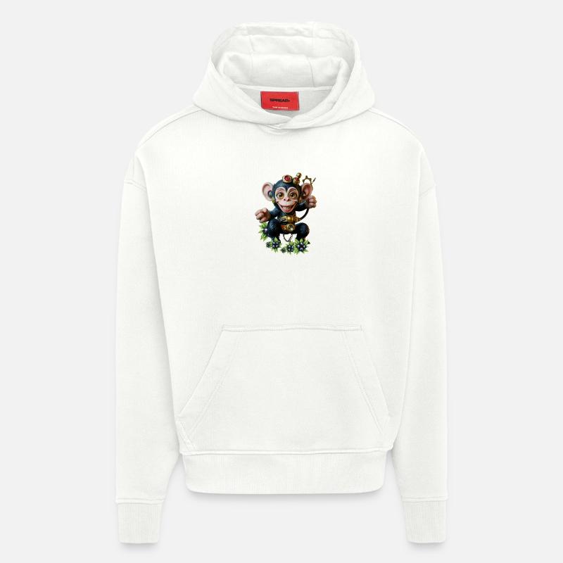 Combinaison Steampunk - Sweat à capuche bio épais oversize fabriqué en UE - OFF WHITE