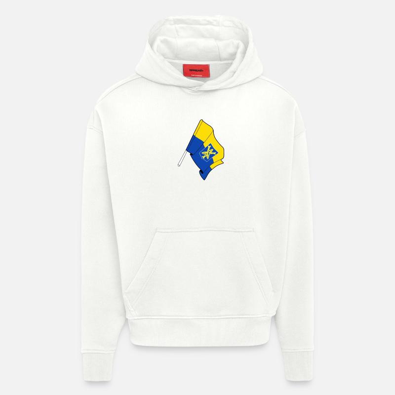 Fier de Zandvoort - Sweat à capuche bio épais oversize fabriqué en UE - OFF WHITE