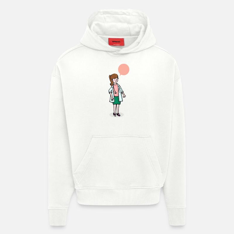 doc148 - Sweat à capuche bio épais oversize fabriqué en UE - OFF WHITE