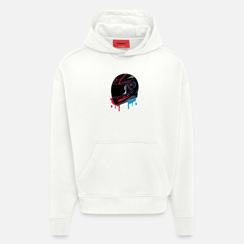 cooles Motorradhelm Graffiti - Hoodie- made by SPREAD  - OFF WHITE