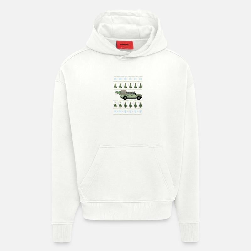 Defender Pickup - Weihnachtsbaum - Hoodie- made by SPREAD  - OFF WHITE