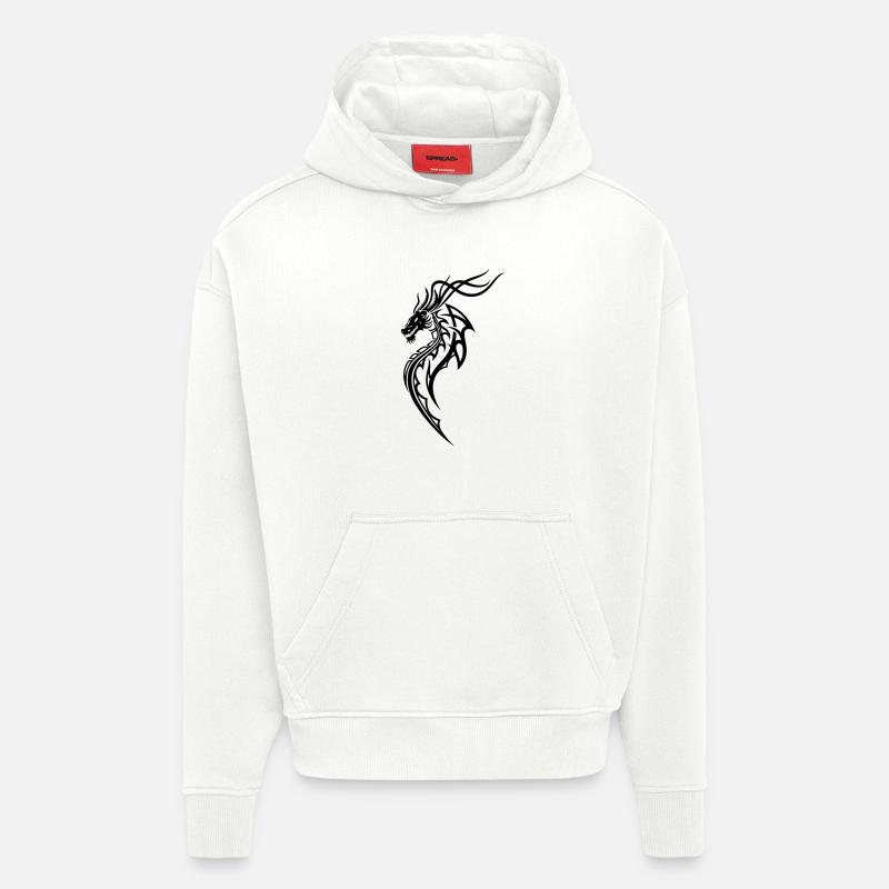 Dragon - Sweat à capuche bio épais oversize fabriqué en UE - OFF WHITE