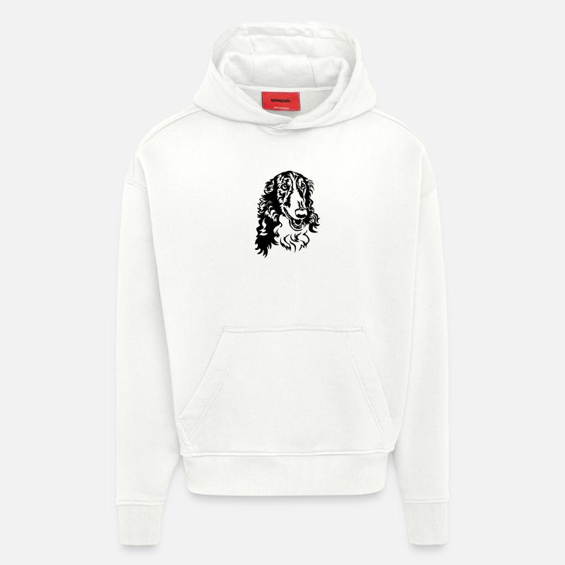 Tête de Barsoi - Sweat à capuche bio épais oversize fabriqué en UE - OFF WHITE