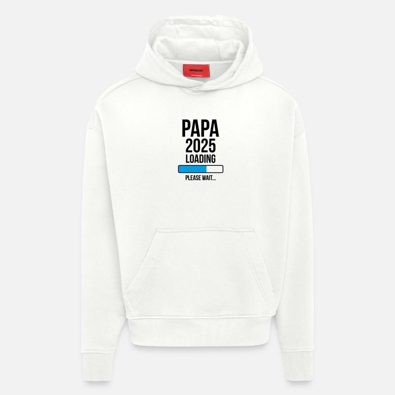 Papa 2025 Loading Please wait... - Sweat à capuche bio épais oversize fabriqué en UE - OFF WHITE