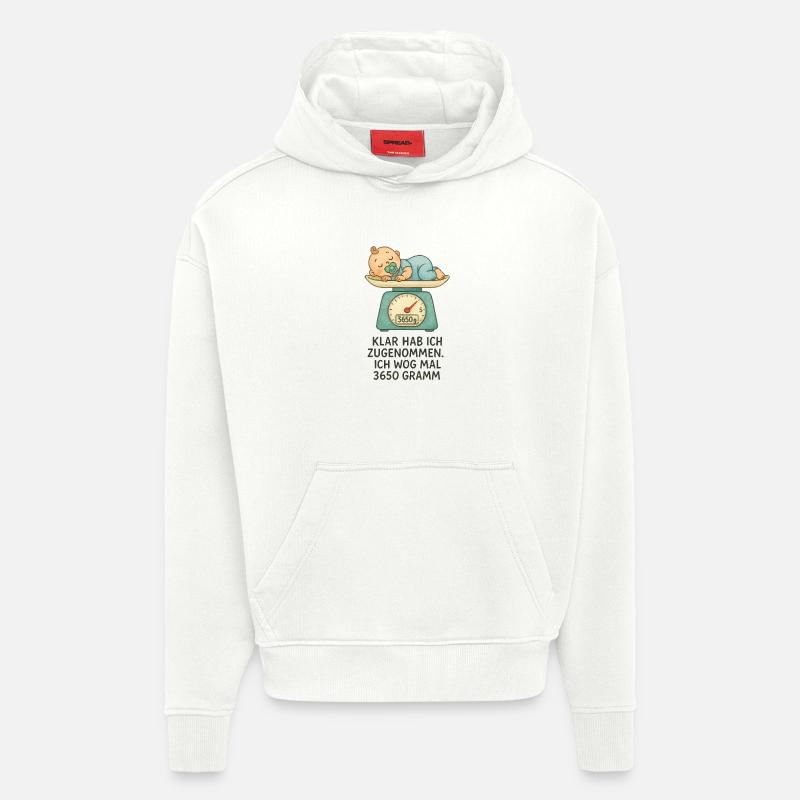 Augmenté? - Sweat à capuche bio épais oversize fabriqué en UE - OFF WHITE