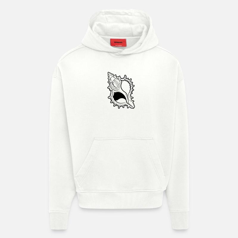 coquille - Sweat à capuche bio épais oversize fabriqué en UE - OFF WHITE