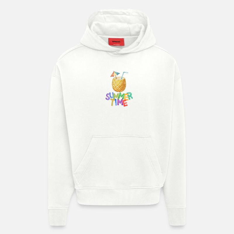 Boisson à l’ananas d’été - Sweat à capuche bio épais oversize fabriqué en UE - OFF WHITE