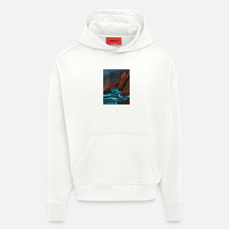 Roca Marina Nocturna - Sweat à capuche bio épais oversize fabriqué en UE - OFF WHITE
